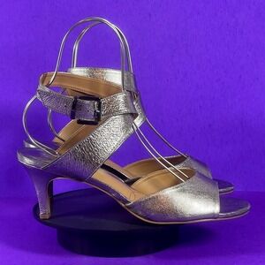 J. Renee Women's Metallic Leather Twirl Around Soncino Strappy Sandal Size 11